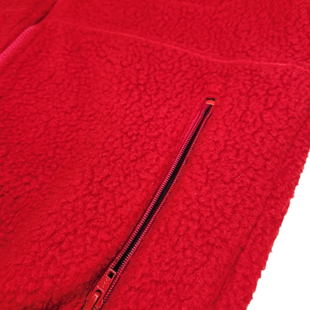Land's End Men's Vintage Sherpa Fleece Polartec Vest Red Medium 90s Classic